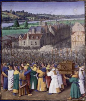 source : BNF, prise de Jericho, manuscrit de jean fouquet