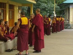 Moines s'entraînant au débat à MacLeod Ganj (Dharamsala)